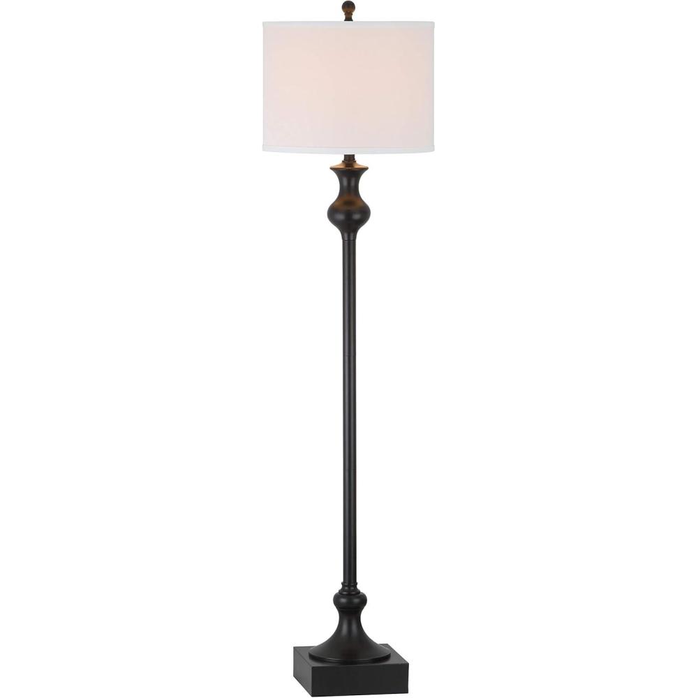 image:imageSAFAVIEH Lighting Collection Brewster Rustic Farmhouse OilRubbed Bronze 62inch Living Room Bedroom Home Office Standing Floor Lamp LED Bulb Included