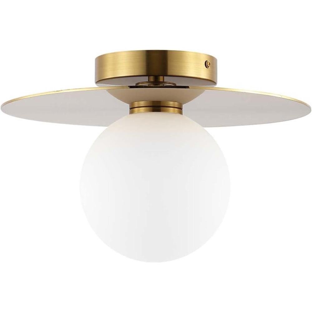 image:imageSAFAVIEH Lighting Collection Finlay Gold Orb Flush Mount LED Bulbs Included