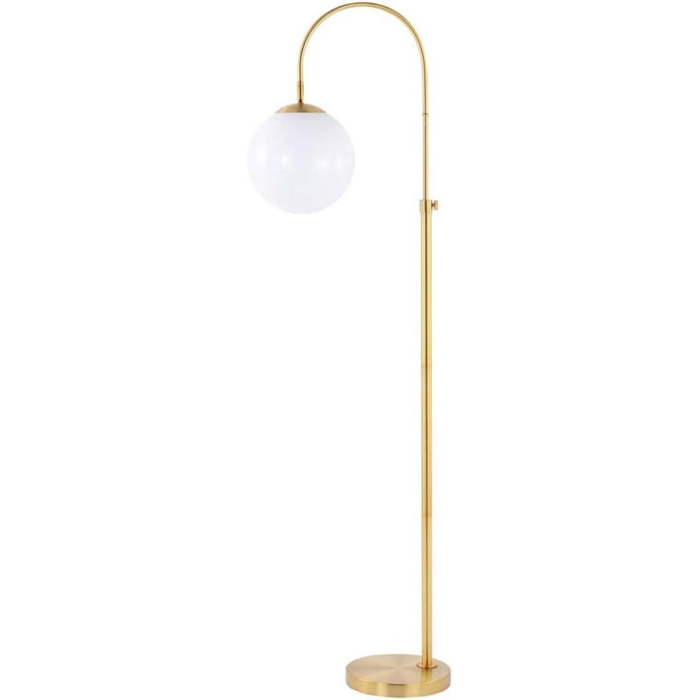 image:imageSAFAVIEH Lighting Collection Hamil MidCentury Modern WhiteGold 62inch Adjustable Arched Floor Lamp