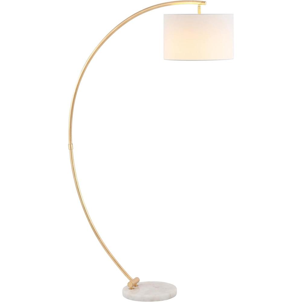 image:imageSAFAVIEH Lighting Collection Madigan Contemporary GoldWhite 70inch Arched Floor Lamp LED Bulb Included