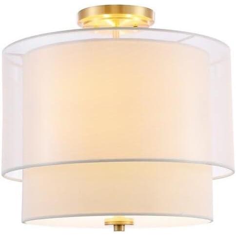 image:imageSAFAVIEH Lighting Collection Namida WhiteGold Flush Mount LED Bulbs Included