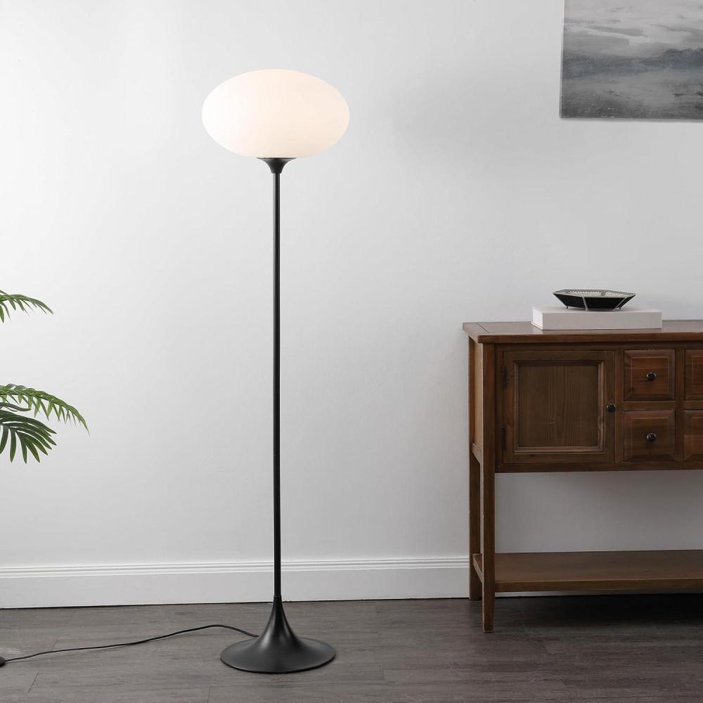 image:imageSAFAVIEH Lighting Collection Nomi Modern BlackWhite 63inch Standing Floor Lamp LED Bulb Included