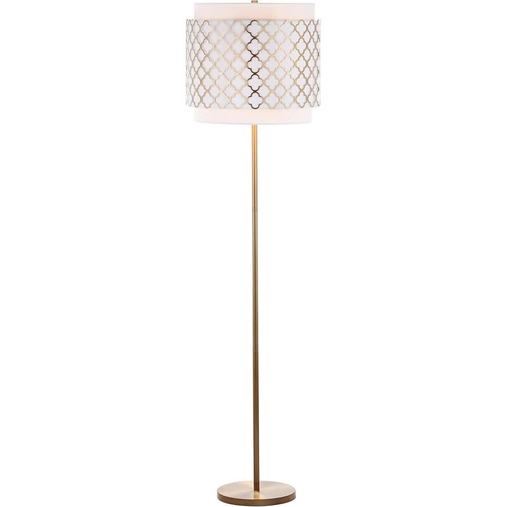image:imageSAFAVIEH Lighting Collection Priscilla Modern Contemporary Farmhouse Gold 62inch Living Room Bedroom Home Office Standing Floor Lamp LED Bulb Included