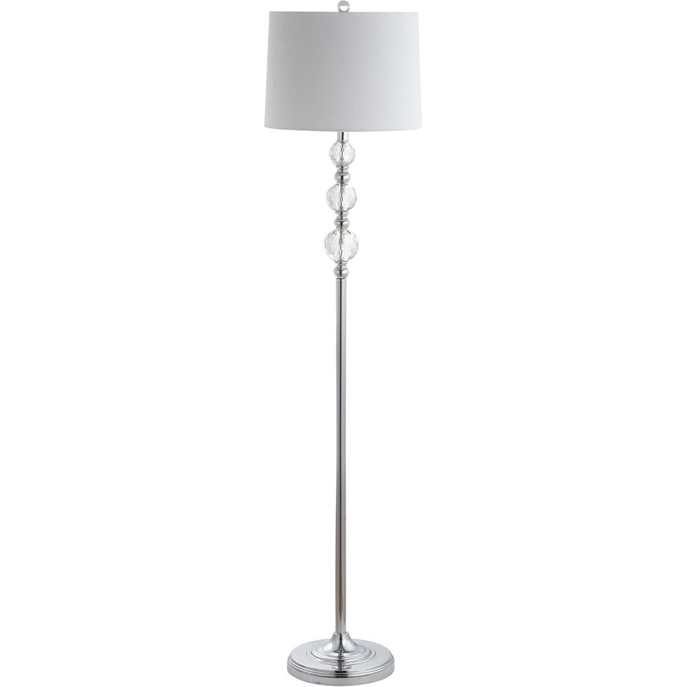 image:imageSAFAVIEH Lighting Collection Venezia Clear Crystal Chrome 61inch Living Room Bedroom Home Office Standing Floor Lamp LED Bulb IncludedCrystal