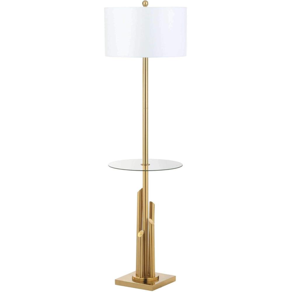 image:imageSafavieh Lighting Collection Ambrosio 61 Brass and Gold Floor Lamp Side Table