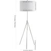 SAFAVIEH FLL4007B Lighting Collection Cipriana Nickel Floor Lamp, 0, Silver/White(Silver / White)