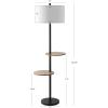 SAFAVIEH FLL4076A Lighting Kelsen 2-Shelf Matte Black 63-inch (LED Bulb Included) Floor Lamp