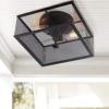SAFAVIEH FLU4007A Collection Hagan Mount Flush Light, Black