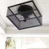 SAFAVIEH FLU4007A Collection Hagan Mount Flush Light, Black