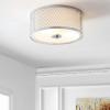 SAFAVIEH FLU4031A Braydon Chrome and White 2-Light (LED Bulbs Included) Flush Mount
