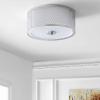 SAFAVIEH FLU4031A Braydon Chrome and White 2-Light (LED Bulbs Included) Flush Mount