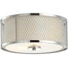 SAFAVIEH FLU4031A Braydon Chrome and White 2-Light (LED Bulbs Included) Flush Mount