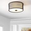 SAFAVIEH FLU4035A Layne Dark Grey and White 2-Light (LED Bulbs Included) Flush Mount