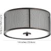 SAFAVIEH FLU4035A Layne Dark Grey and White 2-Light (LED Bulbs Included) Flush Mount