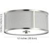 SAFAVIEH FLU4038A Eldon Nickel and White 2-Light (LED Bulbs Included) Flush Mount