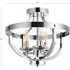 SAFAVIEH FLU4042A Vanda Nickel Brass 3-Light (LED Bulbs Included) Flush Mount
