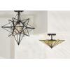 SAFAVIEH Lighting Collection Abrielle Art Deco Geometric Nickel Flush Mount (LED Bulbs Included)(Black)