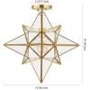 SAFAVIEH Lighting Collection Abrielle Art Deco Geometric Nickel Flush Mount (LED Bulbs Included)(Brass)