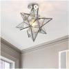 SAFAVIEH Lighting Collection Abrielle Art Deco Geometric Nickel Flush Mount (LED Bulbs Included)(Nickle)