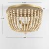 SAFAVIEH Lighting Collection Alodia Boho Coastal Brass/Natural Beaded Flush Mount (LED Bulbs Included)