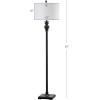 SAFAVIEH Lighting Collection Alphie Rustic Farmhouse Ebony 61-inch Living Room Bedroom Home Office Standing Floor Lamp (LED Bulb Included)