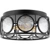 SAFAVIEH Lighting Collection Ander Black Flush Mount (LED Bulbs Included)
