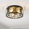 SAFAVIEH Lighting Collection Ander Black Flush Mount (LED Bulbs Included)