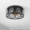 SAFAVIEH Lighting Collection Ander Black Flush Mount (LED Bulbs Included)
