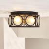 SAFAVIEH Lighting Collection Ander Black Flush Mount (LED Bulbs Included)