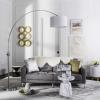 SAFAVIEH Lighting Collection Ascella Contemporary Modern Farmhouse Nickel 86-inch Living Room Bedroom Home Office Arc Floor Lamp (LED Bulb Included)