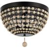SAFAVIEH Lighting Collection Bolson Modern Boho Bronze/Natural Flush Mount (LED Bulbs Included)