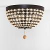 SAFAVIEH Lighting Collection Bolson Modern Boho Bronze/Natural Flush Mount (LED Bulbs Included)