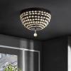 SAFAVIEH Lighting Collection Bolson Modern Boho Bronze/Natural Flush Mount (LED Bulbs Included)
