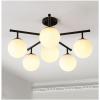 SAFAVIEH Lighting Collection Briette Retro Black Orb Flush Mount (LED Bulbs Included)(Black)