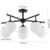 SAFAVIEH Lighting Collection Briette Retro Black Orb Flush Mount (LED Bulbs Included)(Black)