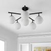 SAFAVIEH Lighting Collection Briette Retro Black Orb Flush Mount (LED Bulbs Included)(Black)