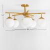 SAFAVIEH Lighting Collection Briette Retro Black Orb Flush Mount (LED Bulbs Included)(Gold)