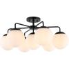 SAFAVIEH Lighting Collection Camdyn Sputnik Retro Black Orb Flush Mount (LED Bulbs Included)(Black)