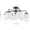 SAFAVIEH Lighting Collection Camdyn Sputnik Retro Black Orb Flush Mount (LED Bulbs Included)(Black)