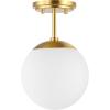 SAFAVIEH Lighting Collection Catori Brass Flush Mount (LED Bulb Included)