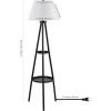 SAFAVIEH Lighting Collection Dorea Modern Black 63-inch Double Tray Table Tripod Floor Lamp (LED Bulb Included)