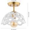 SAFAVIEH Lighting Collection Eldrid Contemporary White/Gold Flush Mount (LED Bulbs Included)