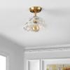 SAFAVIEH Lighting Collection Eldrid Contemporary White/Gold Flush Mount (LED Bulbs Included)