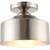 SAFAVIEH Lighting Collection Fenton Nickel Flush Mount (LED Bulbs Included)