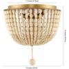 SAFAVIEH Lighting Collection Fidelma Boho Cream Beaded 2-Light Kitchen Bathroom Dining Bedroom Foyer Hallway Flush Mount (LED Bulbs Included)
