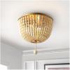 SAFAVIEH Lighting Collection Fidelma Boho Cream Beaded 2-Light Kitchen Bathroom Dining Bedroom Foyer Hallway Flush Mount (LED Bulbs Included)