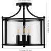 SAFAVIEH Lighting Collection Grenten Oil Rubbed Bronze 3-Light Kitchen Bathroom Dining Bedroom Foyer Hallway Flush Mount (LED Bulbs Included)