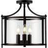 SAFAVIEH Lighting Collection Grenten Oil Rubbed Bronze 3-Light Kitchen Bathroom Dining Bedroom Foyer Hallway Flush Mount (LED Bulbs Included)