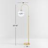 SAFAVIEH Lighting Collection Hamil Mid-Century Modern White/Gold 62-inch Adjustable Arched Floor Lamp