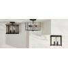 SAFAVIEH Lighting Collection Hannes Industrial Farmhouse Brass Flush Mount (LED Bulbs Included)(Matte Black)